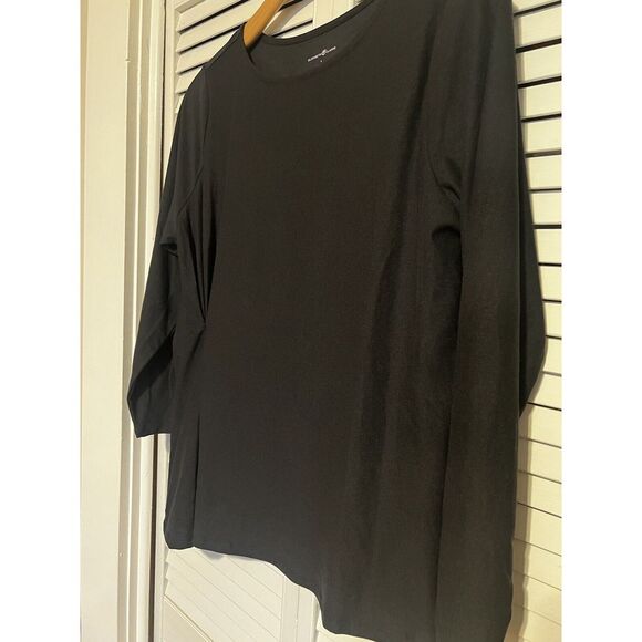 ELIZABETH &‎ CLARKE Women's Size Large L Blouse Shirt Top Long Sleeve Tee Black - Picture 4 of 9